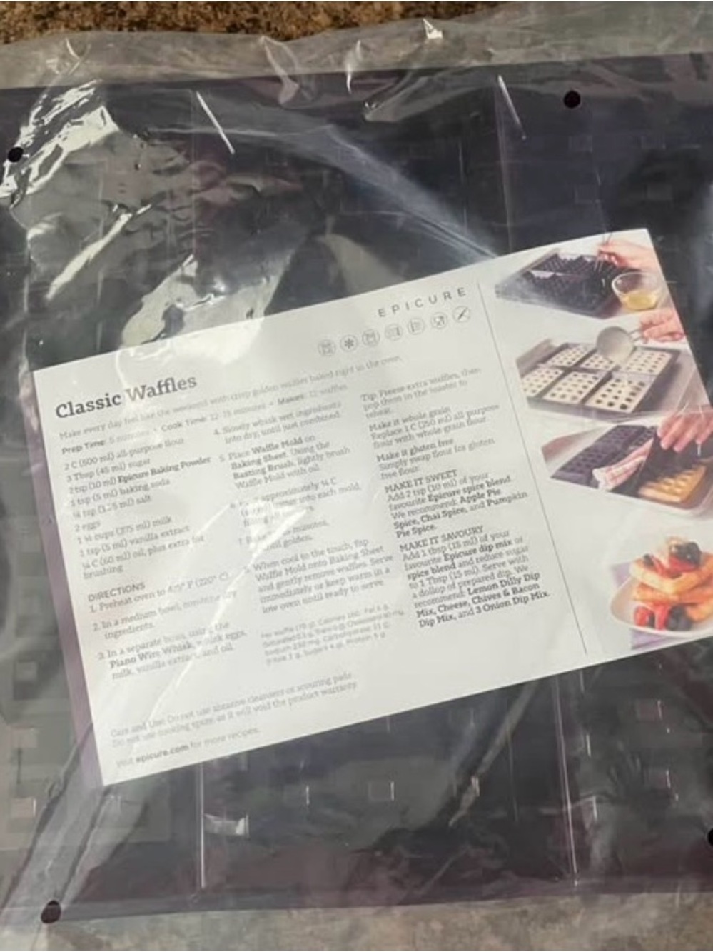 Epicure | Classic Waffle Maker Silicone Mold | NWT